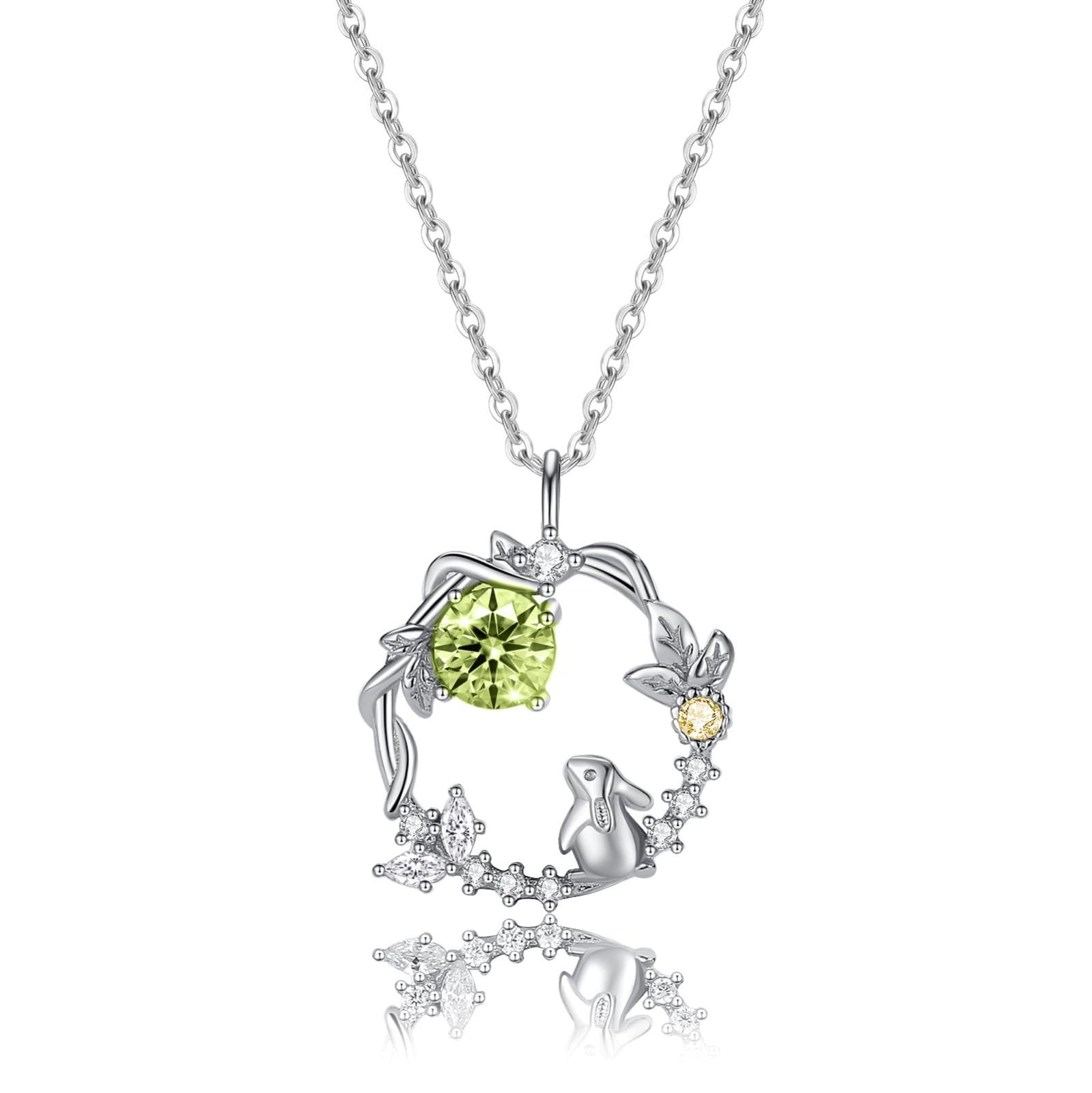 【在庫処分】誕生日 アクセサリー 可愛い 金属アレルギー対応 Silver925 プレゼント ラッキー 円形 フープ うさぎ 女性 月 レディース ネックレス 5,303円