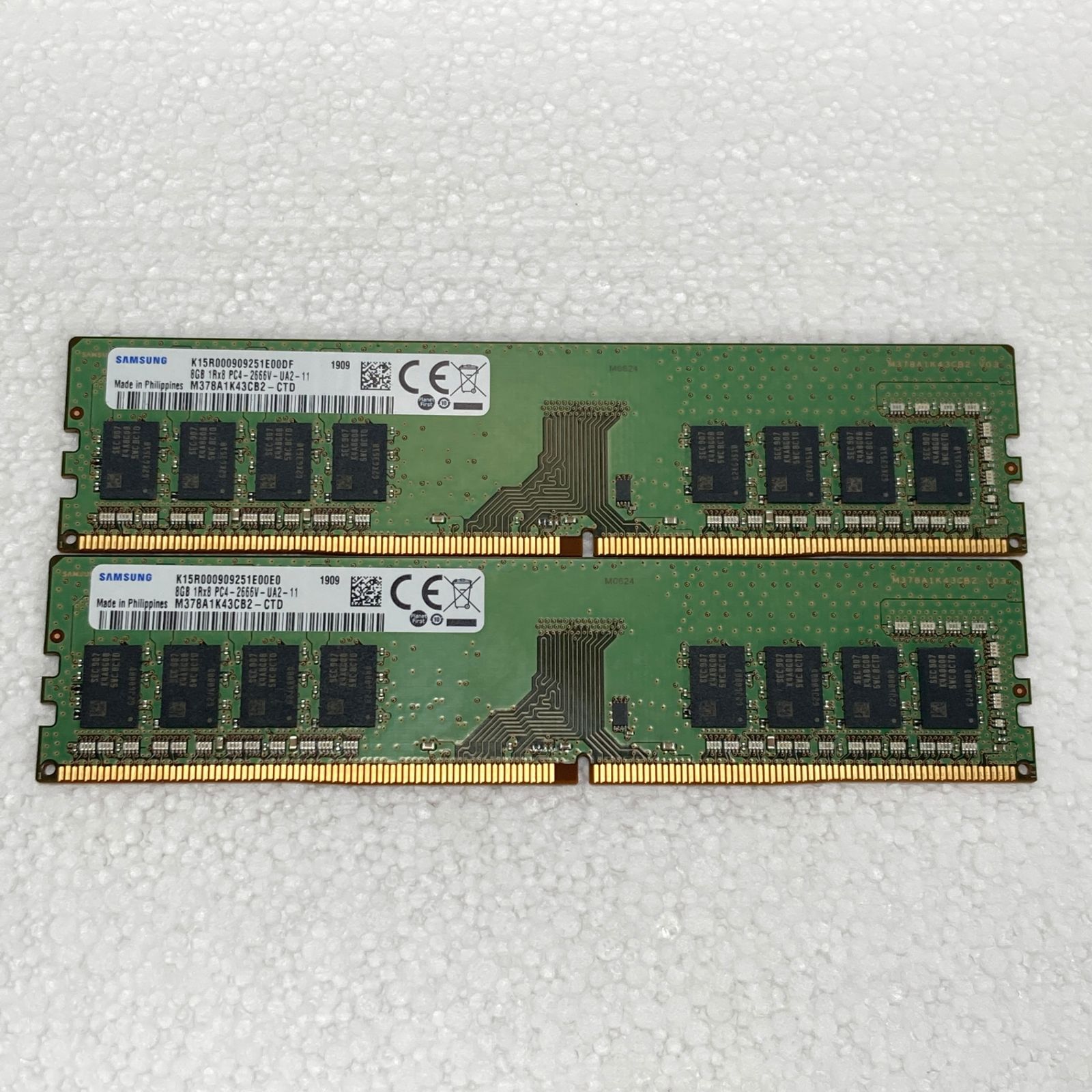 DDR4 PC4-2666V 8GB×2枚　SAMSUNG 中古　16GB SAMSUNG DDR4 16GB(8GB×2) PC4-2666V 中古- メルカリ