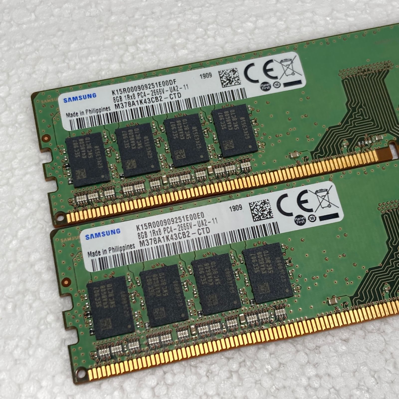 SAMSUNG DDR4 16GB(8GB×2) PC4-2666V 中古- メルカリ