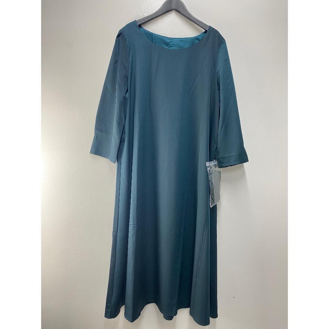 DRESS PLUS フレアロング丈 結婚式 ワンピース ダークグリーン DRESS PLUS フレアロング丈 結婚式 ワンピース ダークグリーン