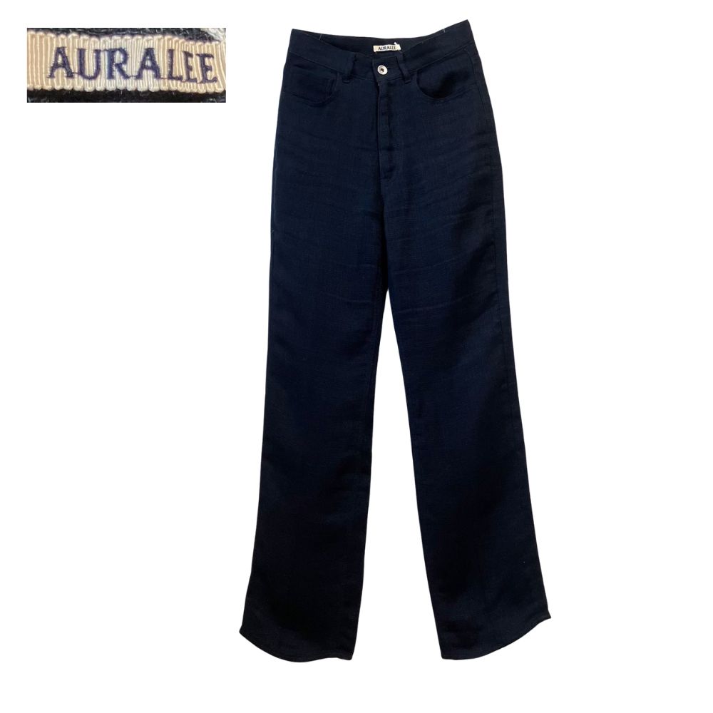 名作】AURALEE オーラリー LINEN DOUBLE FACE 5P PANTS 0 リネン