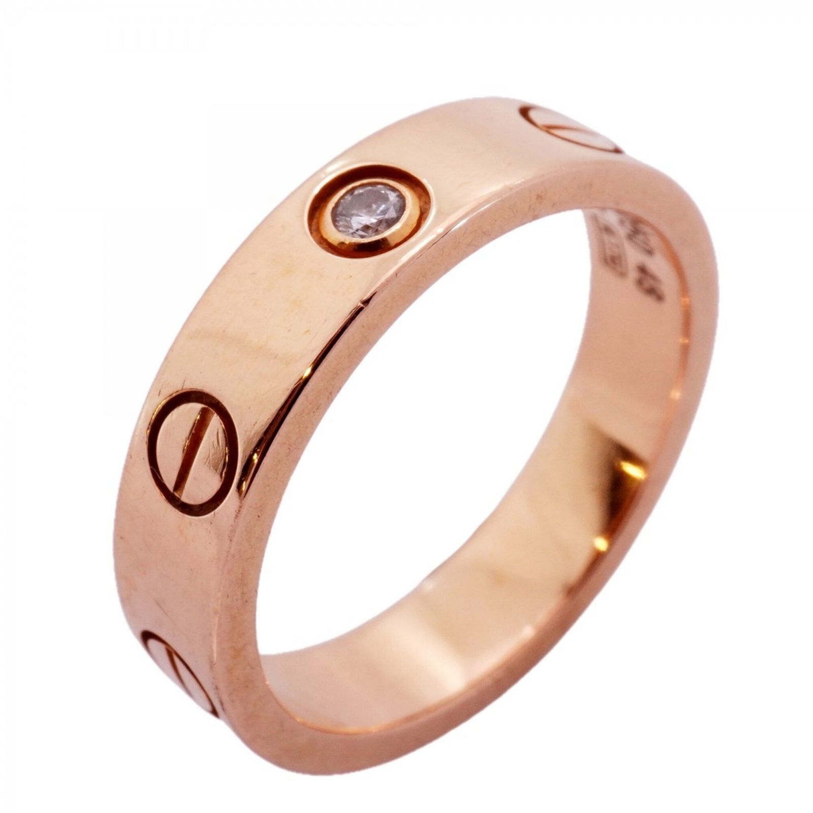カルティエ(Cartier) カルティエ リング ミニラブ 1PD 18KPG ピンクゴールド ダイヤモンド ＃48レディース P2618908