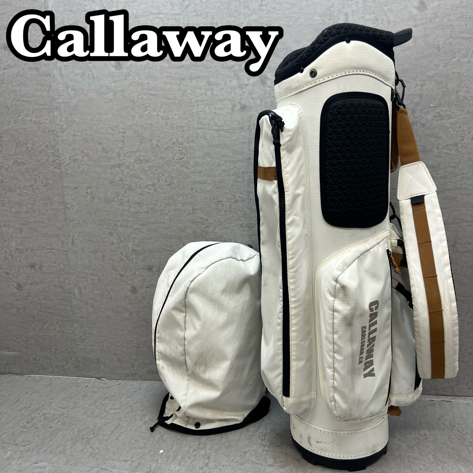 Callaway キャロウェイ ゴルフ キャディバッグ カート式 約8.5型 4分割 ホワイト 白 ポリエステル
