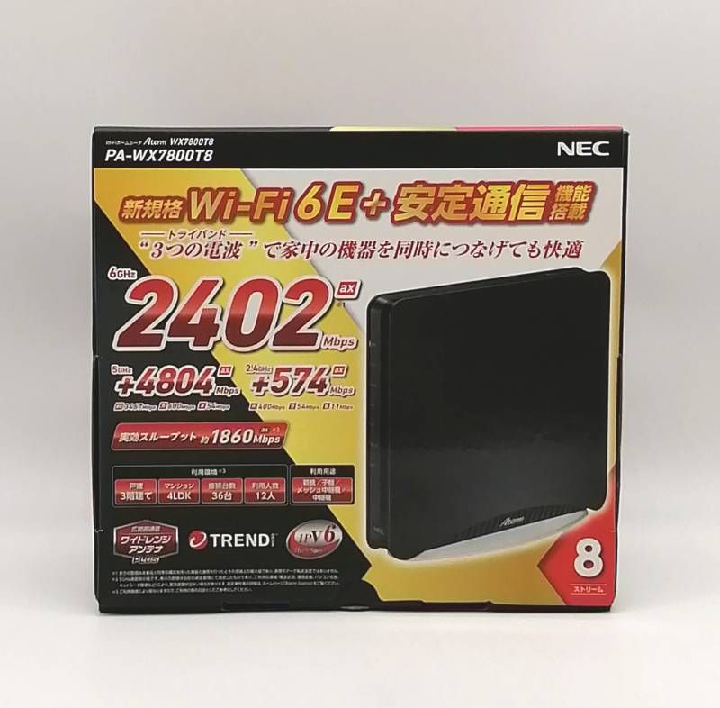 極美品!NEC製Wi-Fiルーター PA-WX7800T8