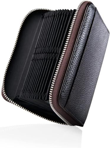 [NEESE] クレジットカードケース カード入れ じゃばら 大容量 コインケース メンズ レディース (最大28枚カード収納, ダークブラウン)★ 80ed3ff8