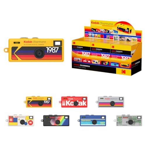 KODAK CHARMERA キーチェーン デジタルカメラブラインドボックス シングルボックス (1個)ミニカメラ、デジカメ、ビデオ録画、バッグチャーム、フィルムシミュレーションプリセット、1.6メガピクセル、マイクロSDカードスロット、初心 9363d583