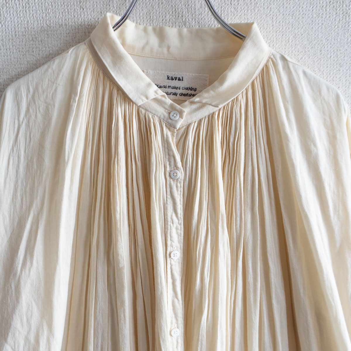 美品】 kaval カヴァル 【Open Gather Onepiece】 コットン カシミヤ 