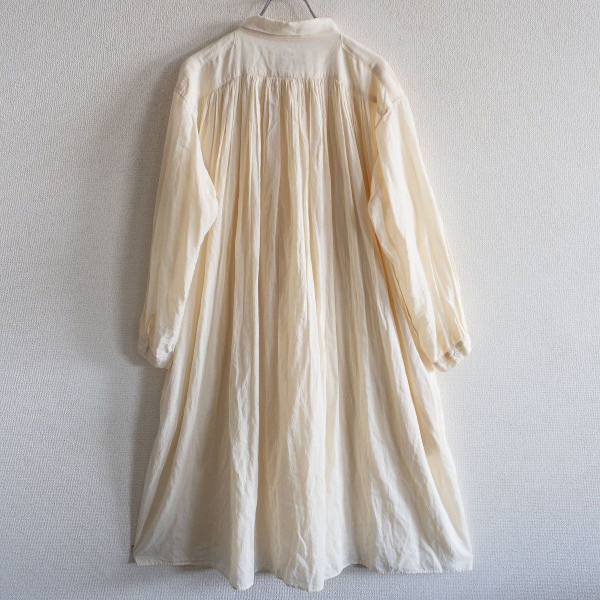 kaval open gather onepiece チェック リネン ワンピ