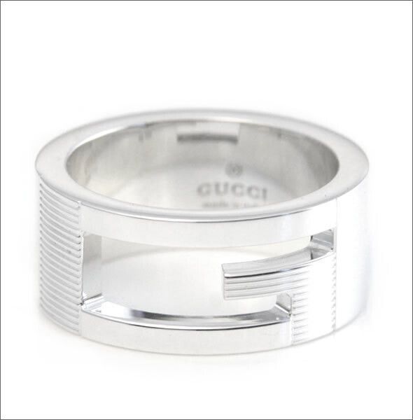 GUCCI ブランデッド G カットアウトロゴ リング 032660 09840 8106 シルバー925 指輪 メンズ レディース ユニセックス アクセサリー 【新品・本物】 売れ筋