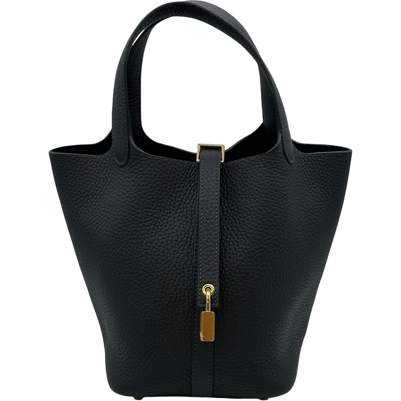 エルメス HERMES ピコタンロックPM K刻 プルノワール ゴールド金具 トリヨン レディース ハンドバッグ