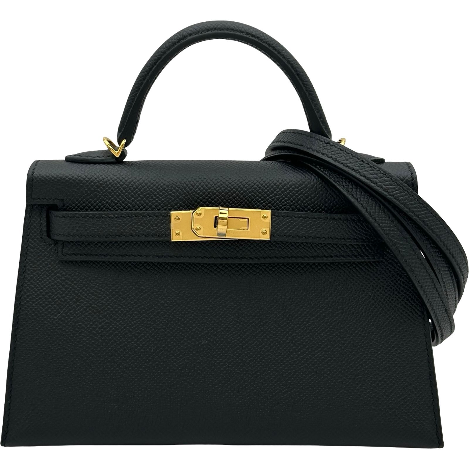 エルメス HERMES ミニケリー2 外縫い G刻 ブラック ゴールド金具 エプソン レディース ショルダーバッグ 1,628,700円