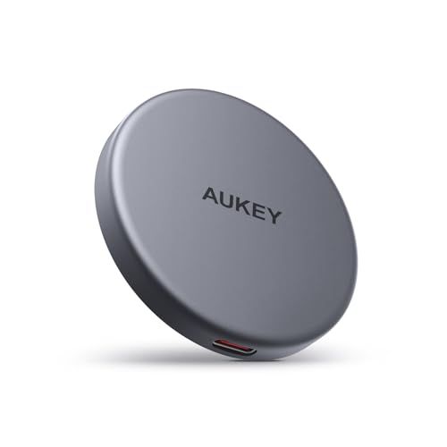 MagSafe対応 薄型ワイヤレス充電器 MagFusion Aura LC-MC10 グレー Qi2 マグネットタイプ スリムタイプ ワイヤレス パッド型 超軽量 2年保証kk