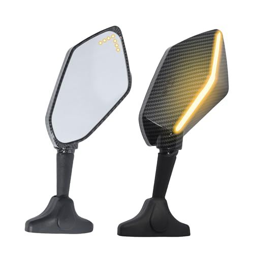 オートバイバックミラーled 水の流れ信号をターンします (炭素)kk