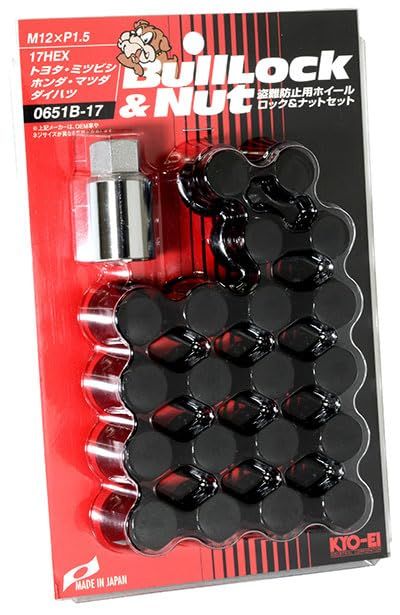 KYO-EI(協永産業) ホイール ロックナットセット 17HEX M12 P1.5 20個入 ブラック 0651B-17 ブルロック 自動車 盗難防止用kk