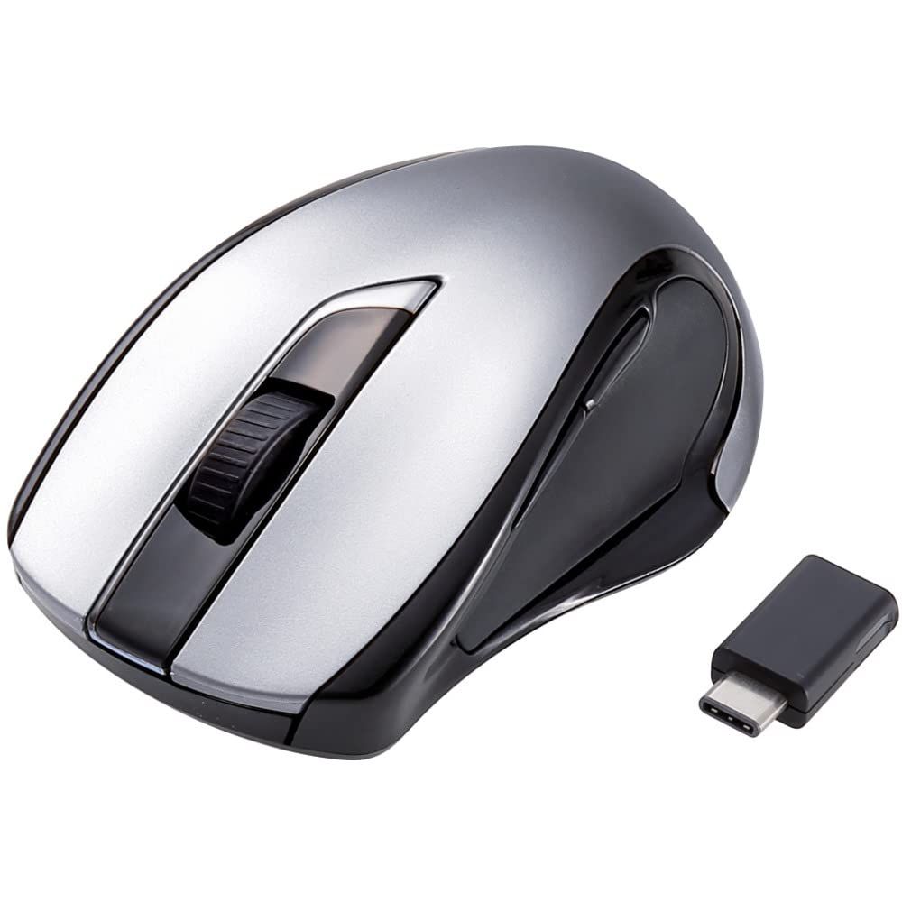 新品 エレコム マウス ワイヤレス (Type-C レシーバー付属) Mサイズ 5ボタン (戻る・進むボタン搭載) BlueLED ブラック M-BL26DBCBK