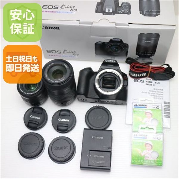 新品同様 EOS Kiss X10 ダブルズームキット ブラック 即日発送 Canon デジタル一眼カメラ デジタルカメラ 土日祝発送OK 03000