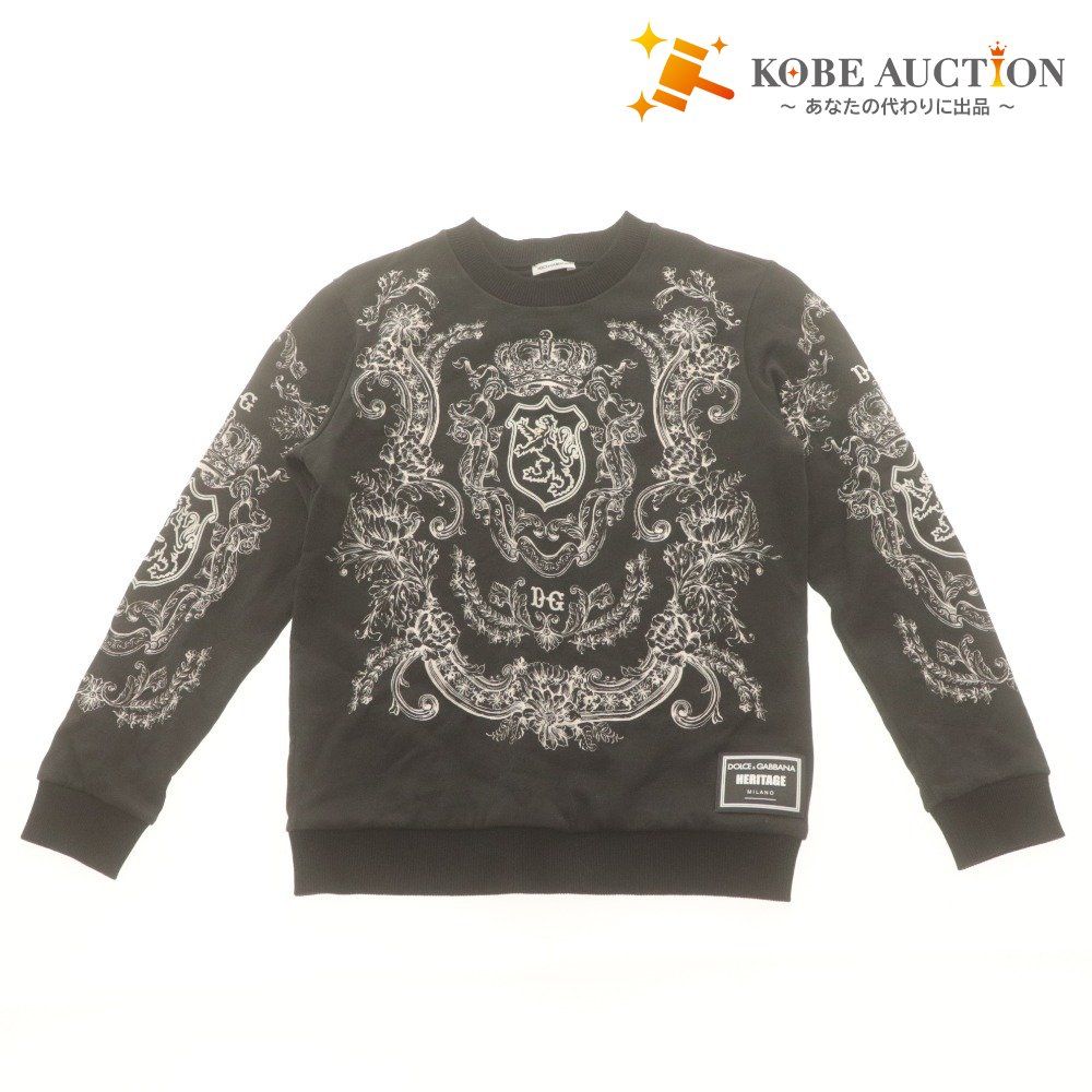■ ドルチェアンドガッバーナ DOLCE&GABBANA トップス 長袖 スウェット ヘリテージ 子供服 キッズ ジュニア 11/12(144-156cm）ブラック系