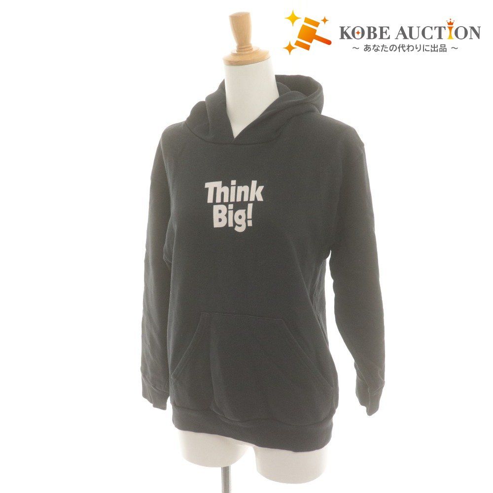 ■ バレンシアガ BALENCIAGA パーカー フーディー 長袖 トップス ロゴ Think Big 子供服 キッズ 10 (135-145相当）ブラック