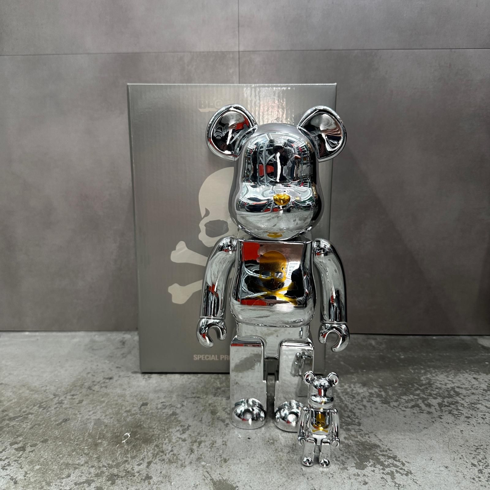 MEDICOM TOY × mastermind JAPAN BE＠RBRICK 400％ 100％ 繁栄 メディコムトイ × マスターマインドジャパン シルバー F （14780M）