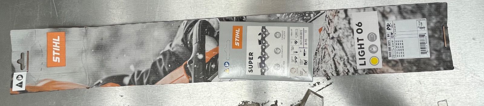 ▽未使用品　STIHL　スチール　ガイドバーLight06/50㎝＆チェンソー替え刃36RS 72　20インチ/50㎝用　10955