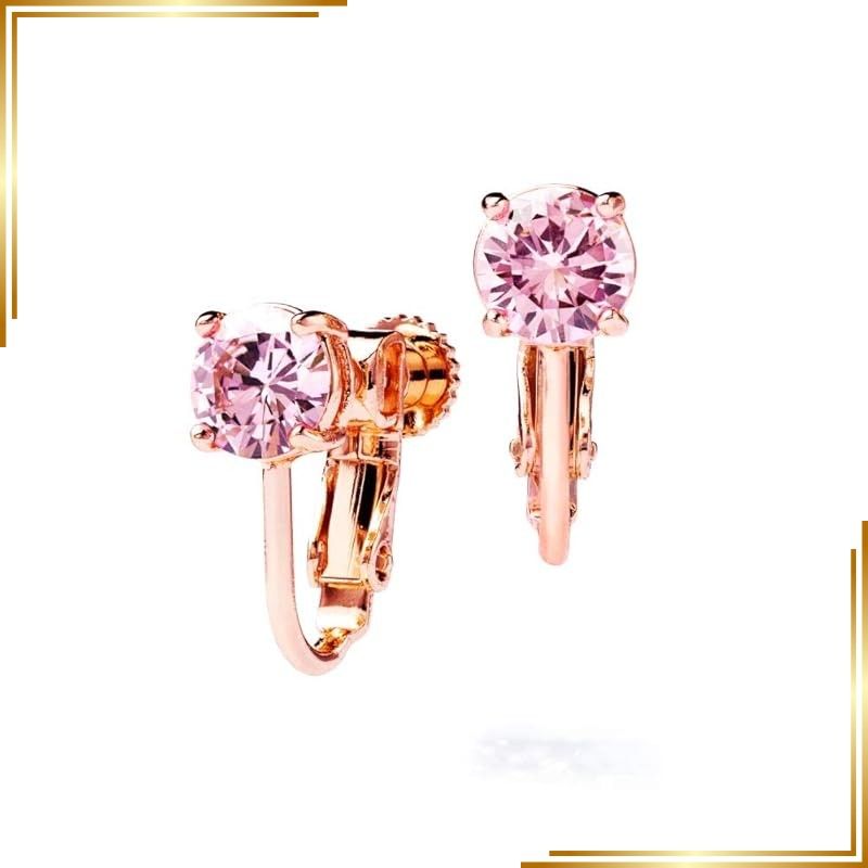 【新品】 Gift from New York イヤリング レディース 18金 ピンクゴールド 加工 0.75ct ピンク 一粒ピアス 金属アレルギー対応 女性 プレゼント 0
