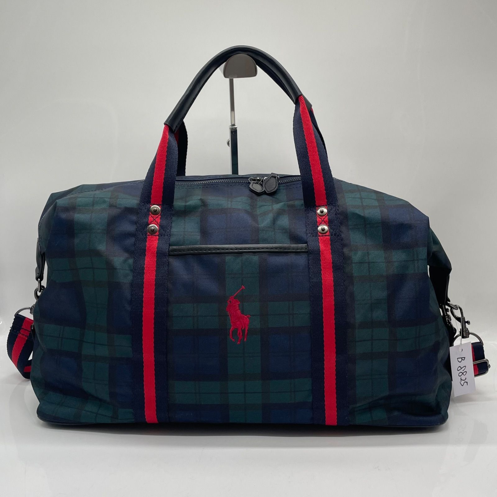 BN8825□POLO GOLF RALPH LAUREN 2WAY ボストンバッグ チェック ナイロン シューズポケット付き ゴルフ レア