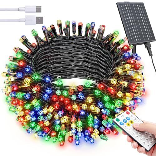 ☆新品☆SOLARBABY ソーラークリスマスライト 屋外 300個のLED ソーラー フェアリーライト 屋外 19つのモード 防水 ストリングライト 庭、パーティー、休日、クリスマスツリーのクリスマスデコレー(マルチカラー) e272c52c 4,755円