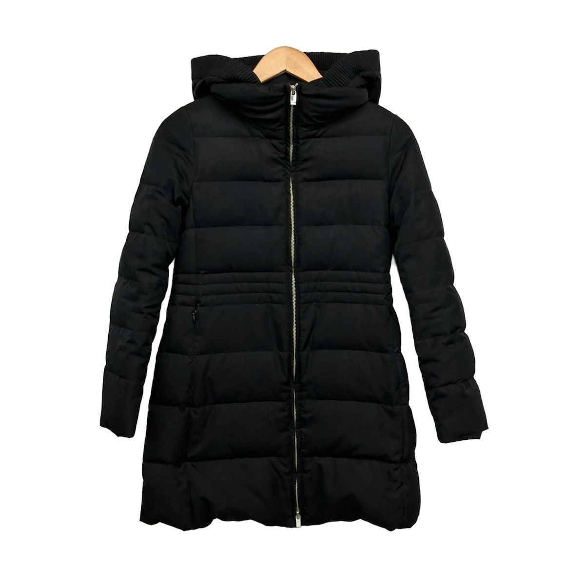 m's select(エムズセレクト) ダウンコート サイズ34 S レディース - 黒 長袖/ジップアップ/フード着脱可/冬