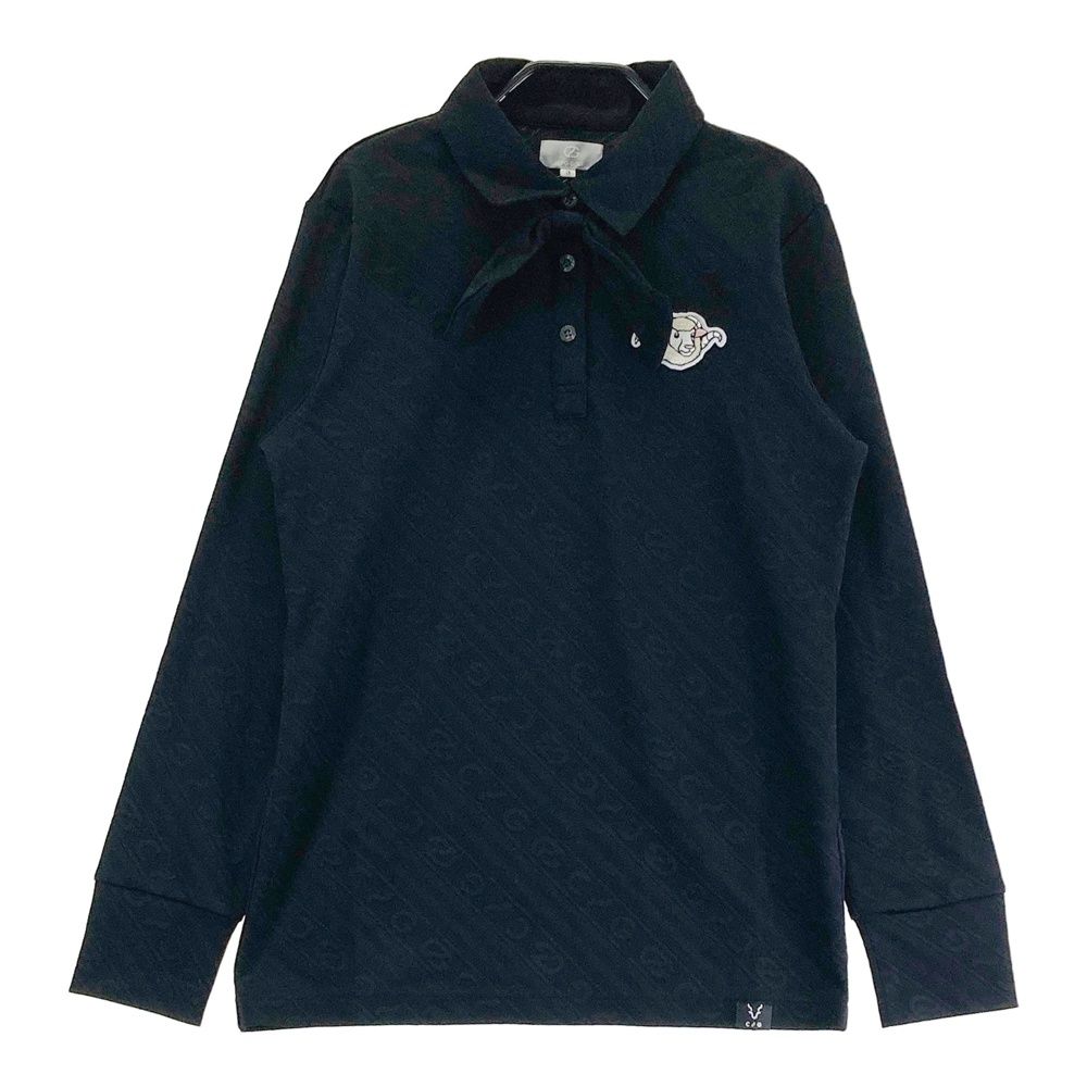 サイズ：3 CPG GOLF シーピージーゴルフ 1109-24203 長袖ポロシャツ ブラック系 [240101676103] ゴルフウェア レディース ストスト