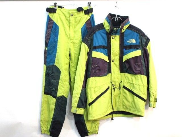 90s THE NORTH FACE / ザ ノース フェイス スキーウェア セットアップ TNF-403 イエロー×ブルー マルチカラー メンズ XLサイズ