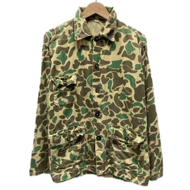 【中古】　BDUジャケット　70's vintage　ミリタリージャケット　アウター　総柄　迷彩　カモフラ　フロントポケット　ミリタリー　古着　/1952