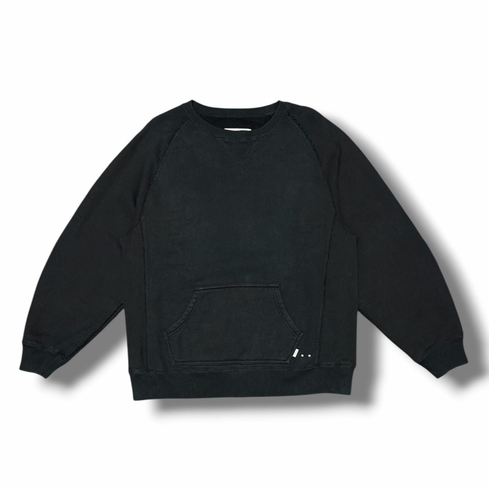 SUGARHILL ブラック クルーネック トレーナー SUGARHILL 21AW RAW EDGE SWEAT SHIRT ローエッジスウェットシャツ