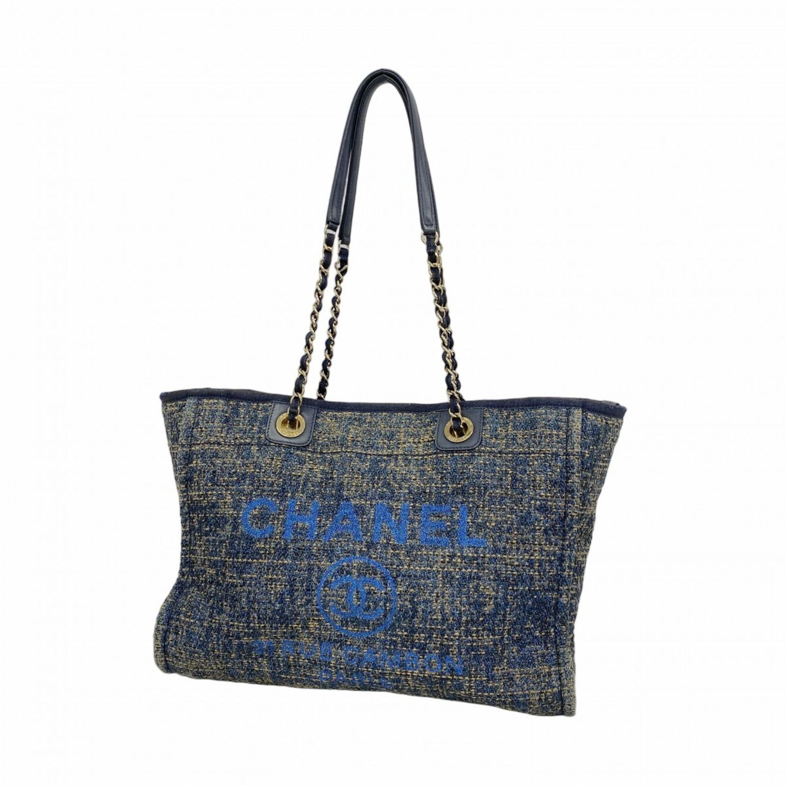 シャネル(Chanel) シャネル トートバッグ・チェーントート ドーヴィル ツイード ネイビー ベージュ シャンパンレディース OP001611 138,284円