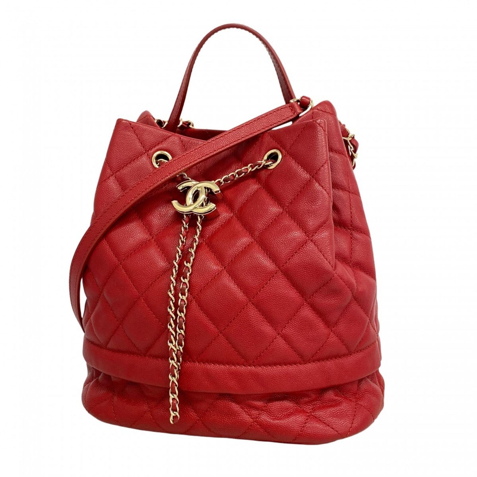 シャネル(Chanel) シャネル ハンドバッグ マトラッセ チェーンショルダー キャビアスキン レッド 2wayバッグレディース OP001389