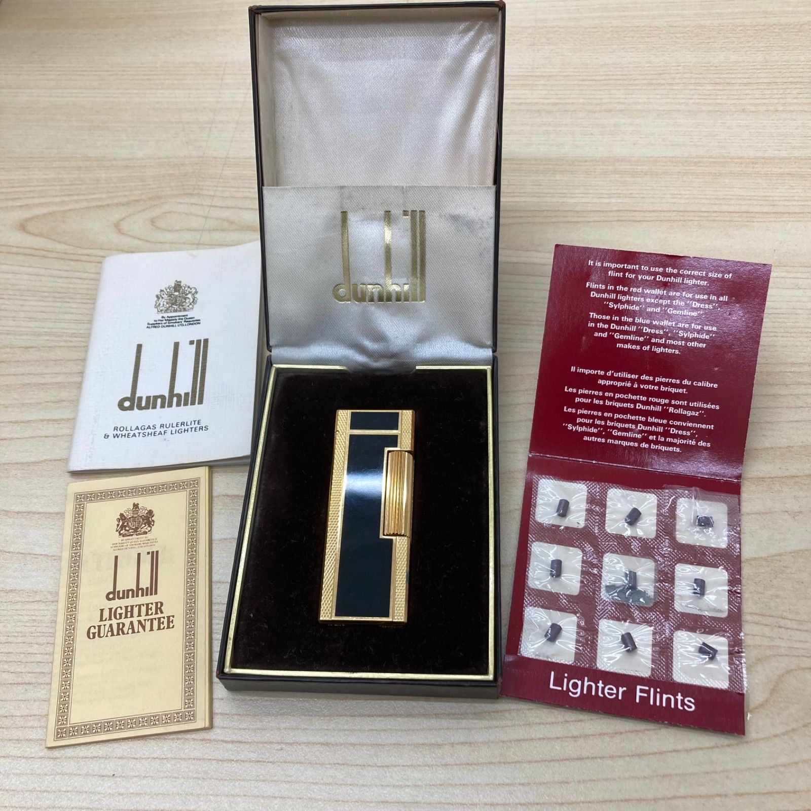 dunhill ダンヒル ライター ローラー式 ガスライター ブラック×ゴール
