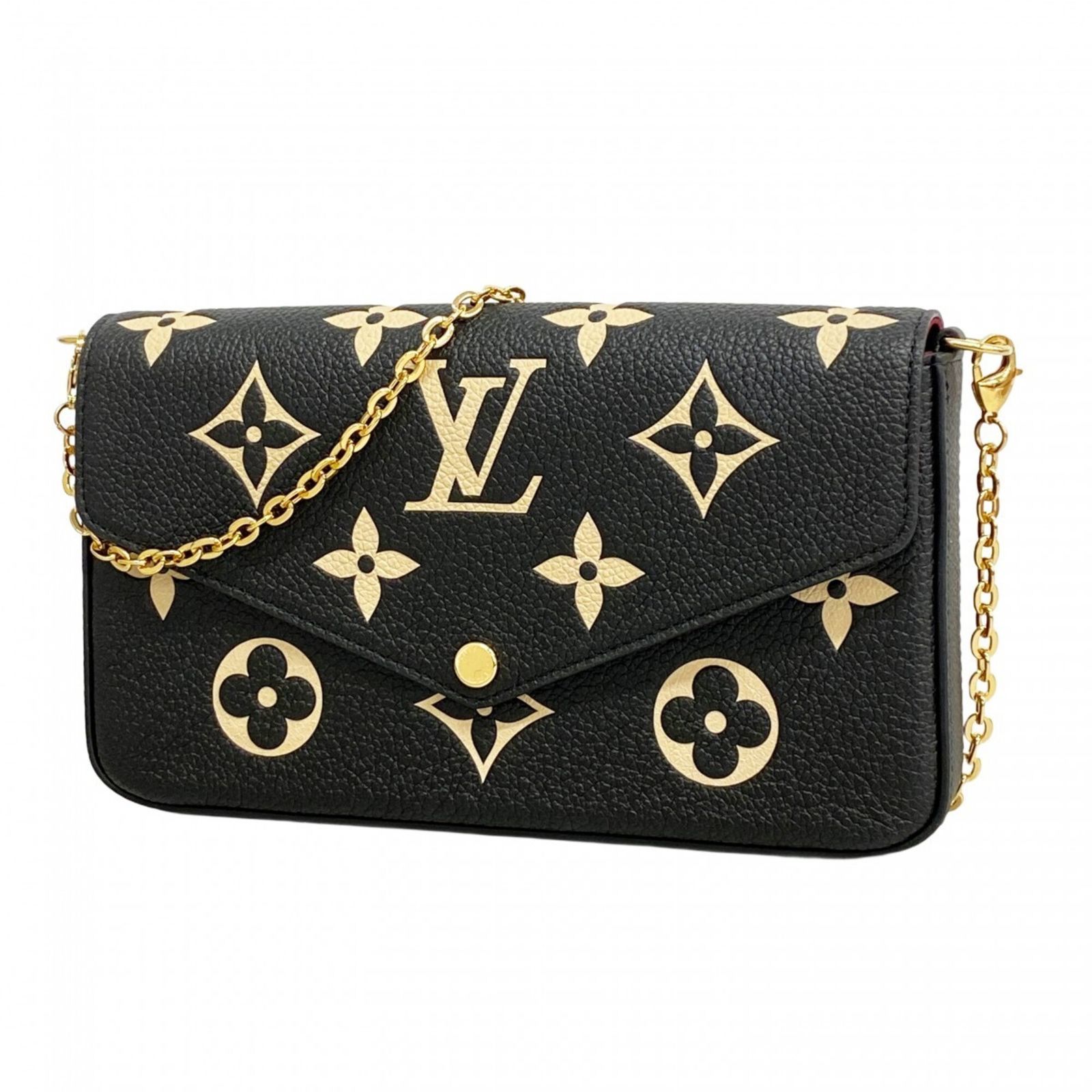 ルイ・ヴィトン(Louis Vuitton) ルイ・ヴィトン 財布・ショルダーウォレット モノグラム・アンプラント バイカラー ポシェットフェリシー M80482 ブラック ベージュレディース OP000955