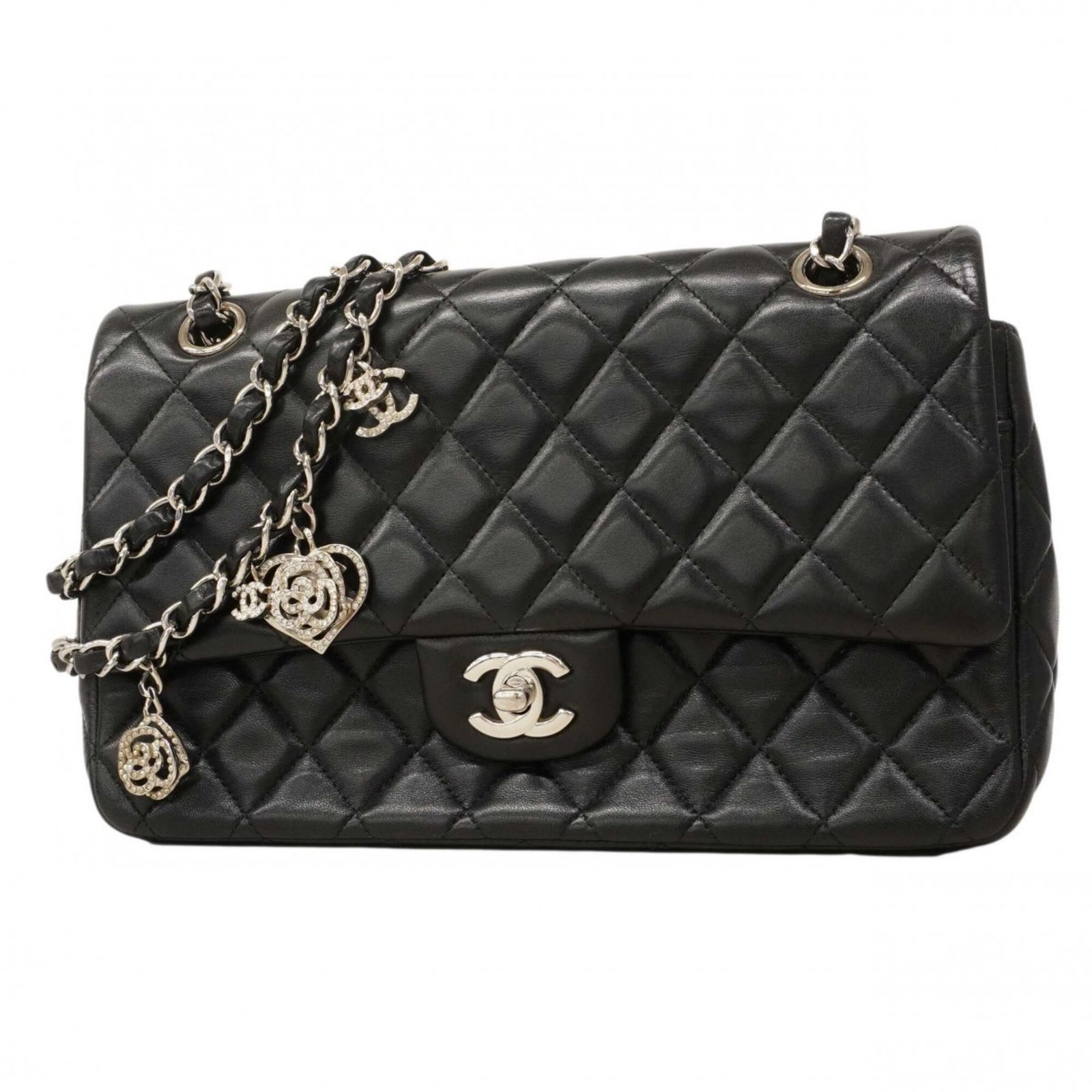 シャネル(Chanel) シャネル ショルダーバッグ マトラッセ Wチェーン ラムスキン ブラック レディース OP000554