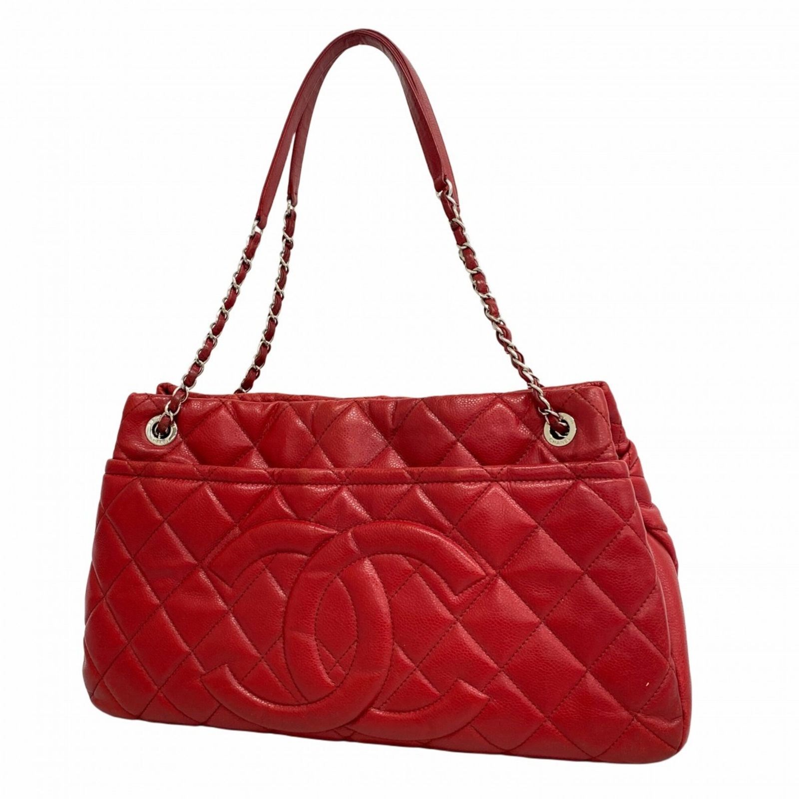 シャネル(Chanel) シャネル トートバッグ・チェーントート マトラッセ キャビアスキン レッド レディース P2826323