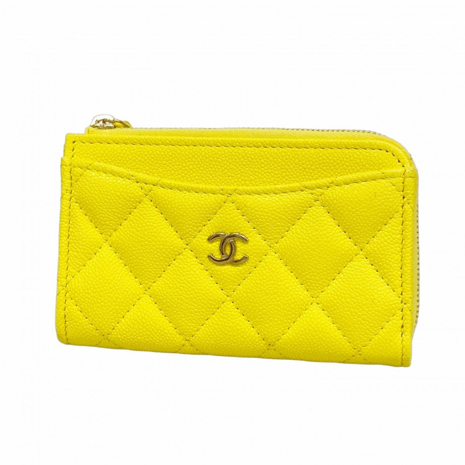 シャネル(Chanel) シャネル 財布・コインケース マトラッセ キャビアスキン イエロー シャンパンレディース P2820300