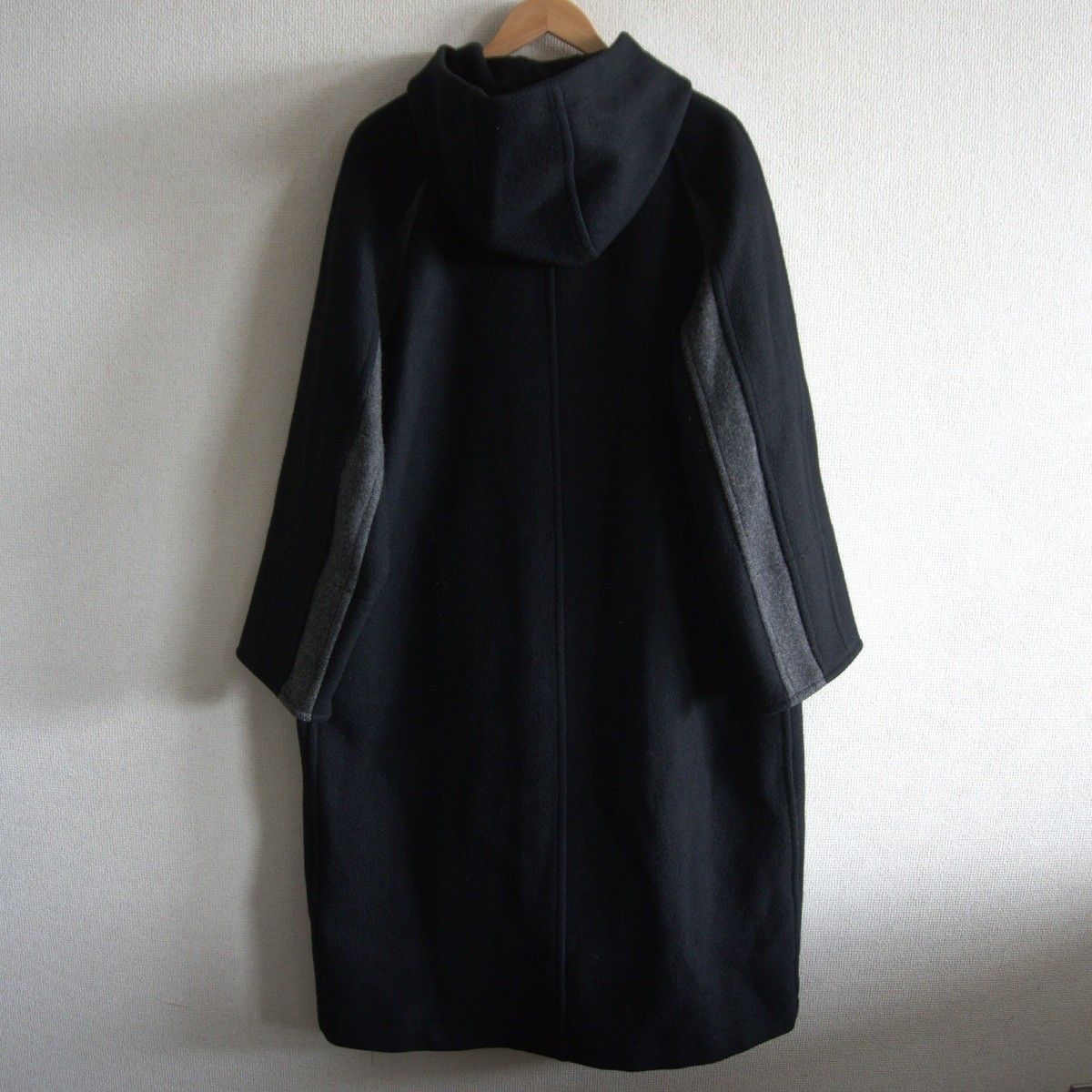 コムデギャルソン オムフード付きロングコート　ヴィンテージ 90年代/田中オム】COMME des GARCONS HOMME 【90s 袖ライン フード付き