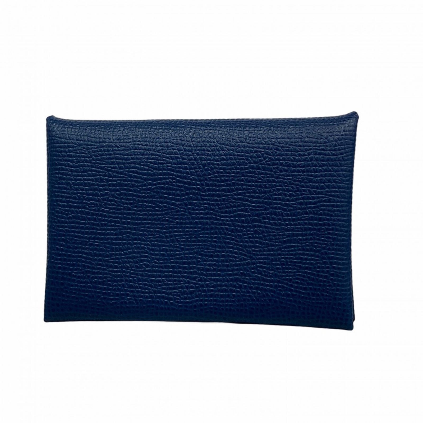 エルメス(Hermes) エルメス 名刺入れ・カードケース カルヴィ ヴォーエプソン ブルーアンクル C刻印メンズ レディース P2813712