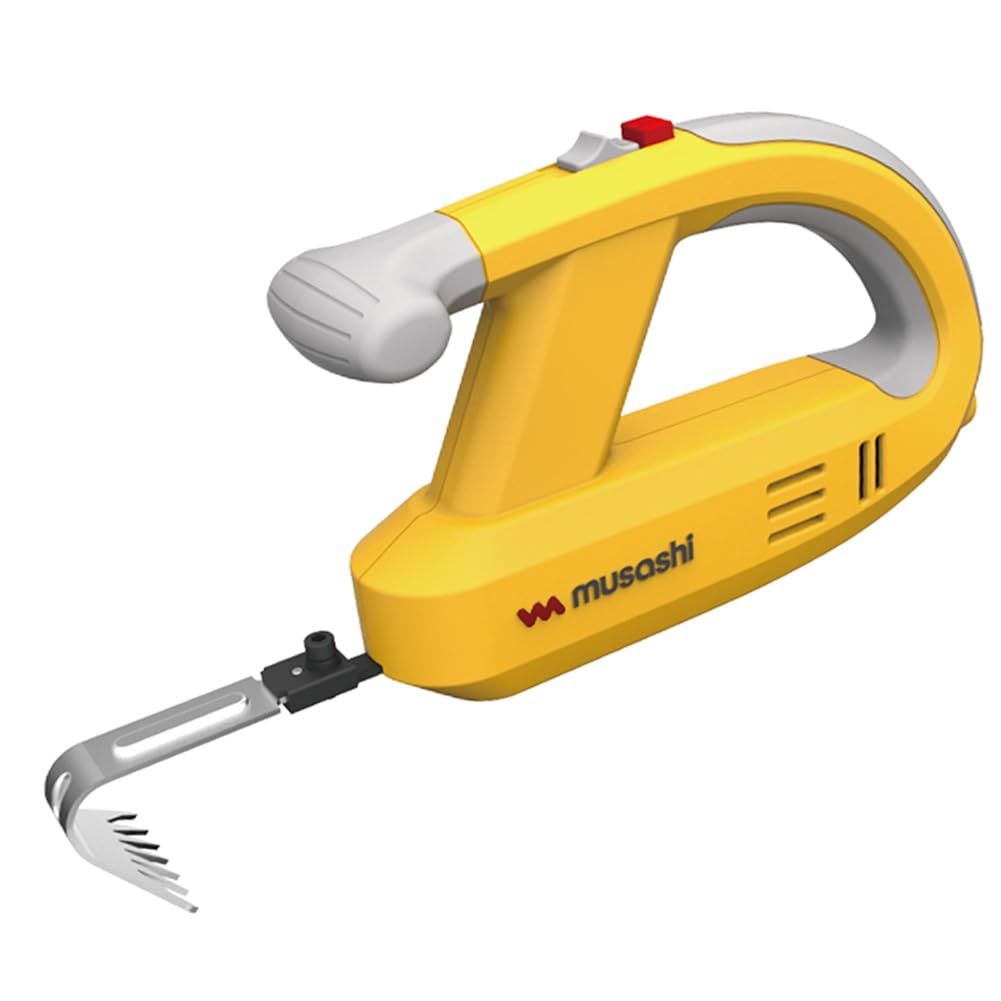 ムサシ(MUSASHI) 充電式除草バイブレーター 振動式 草取り ガーデニング 園芸用品 電動雑草取り機 イエロー WE-750(Y)pms 5018b273