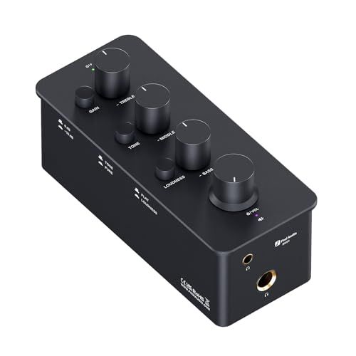Fosi Audio SK01 ヘッドフォンアンプ イコライザー プリアンプ 充電式 ヘッドホンアンプ トーン制御 ラウドネス補償 エレクトリックギター用 ポータブル クラスA アナログアンプ 3.5mm/6.35mm端子 黒 ケーブル/日本 48725126