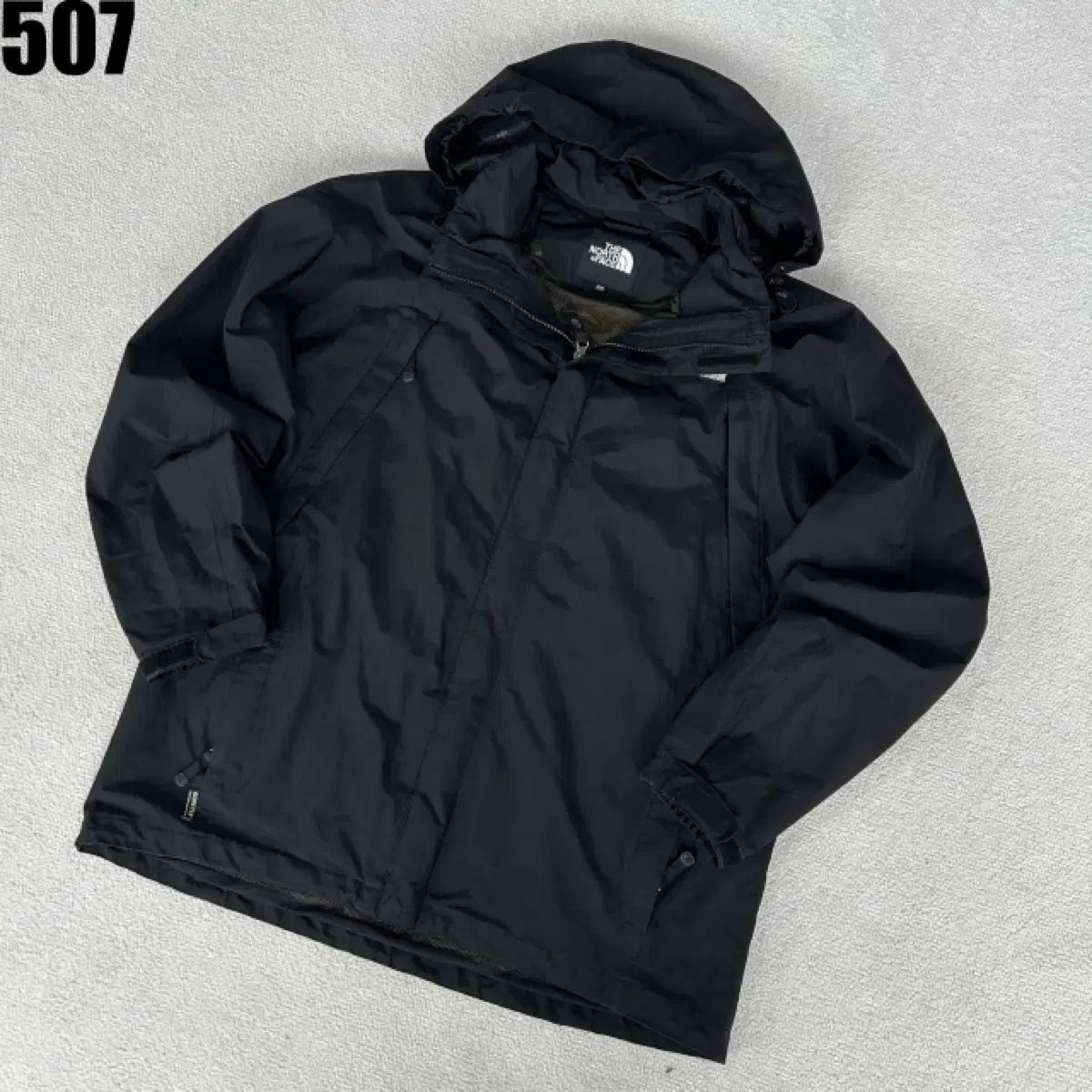 THE NORTH FACE ザノースフェイス ブラック フード ウィンドブレーカー ジャケット XL