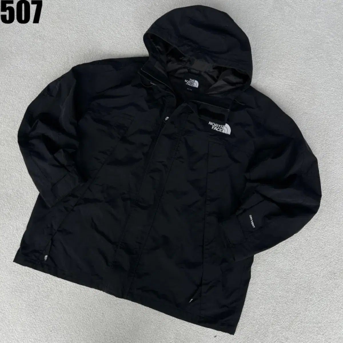THE NORTH FACE ザノースフェイス ブラック ウィンドブレーカー フード ジャケット XL