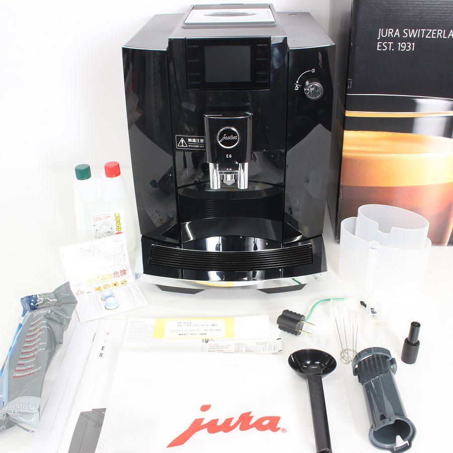 【美品】JURA E6 15534 ピアノブラック エスプレッソマシン 全自動コーヒーマシン ユーラ 本体