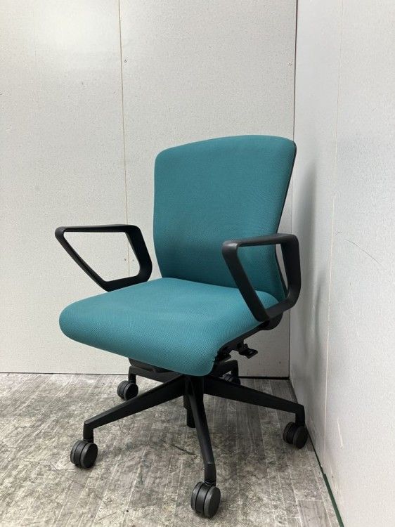 【中古品】ウチダ 固定肘付エルフィチェア ELA2-00B グリーン