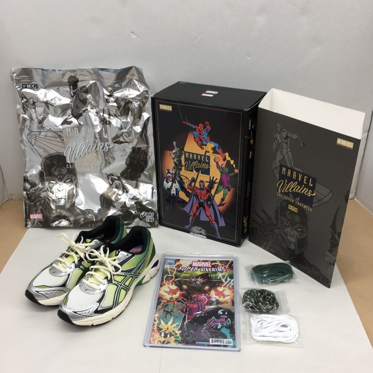 KITH × Marvel Super Villains × asics GT-2160 1203A660-100 Green 