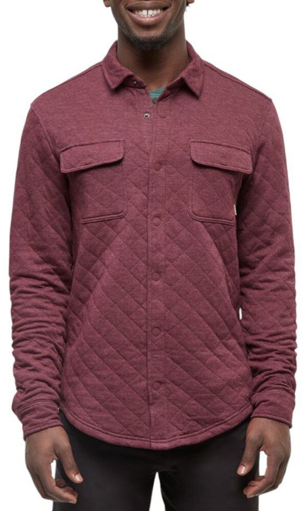 テンツリー メンズ アウター ジャケット・ブルゾン キルティング tentree Mens Colville Quilted Shacket Deep Burgundy Heather ヘザー