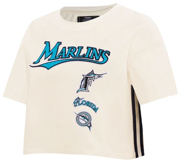 プロスタンダード レディース トップス Tシャツ Pro Standard Womens Miami Marlins Retro Boxy TShirt Cream クリーム